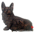 mother with baby bronze dog statues